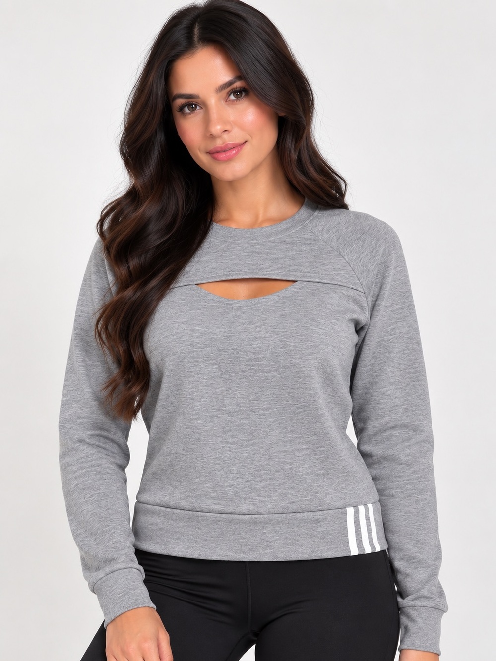 Adidas Women’s Heather Gray Crewneck Sweatshirt